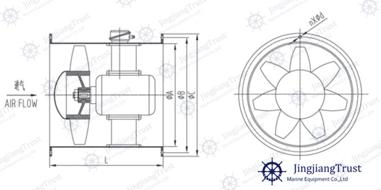 Jcz Series Marine Axial Flow Fan for Navy Ship